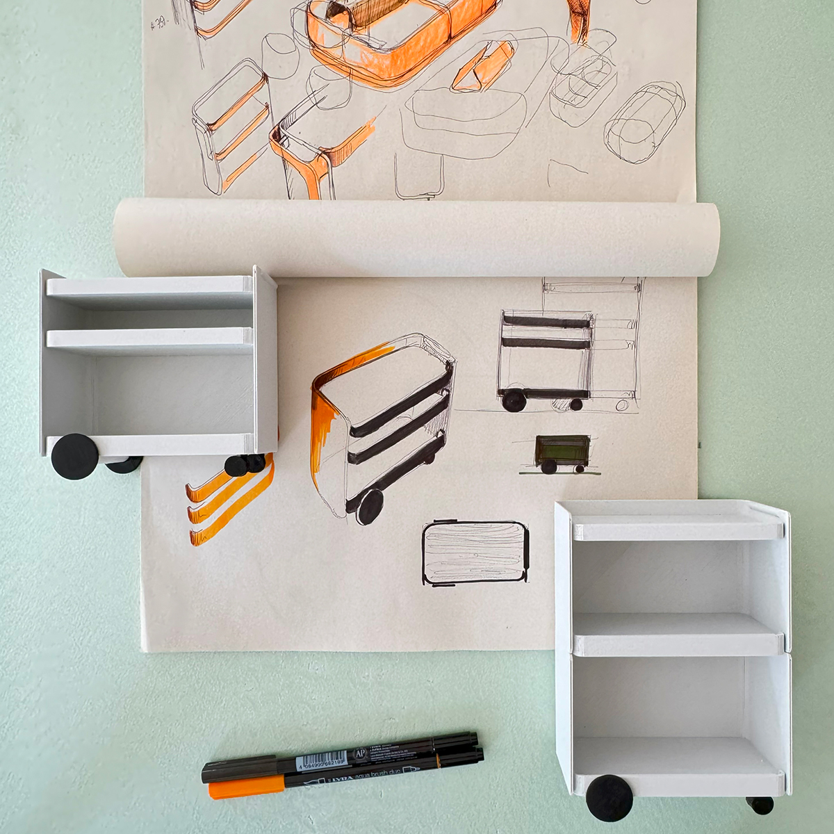 Troy trolley model and sketch by Mario Ruiz for Esdbyn