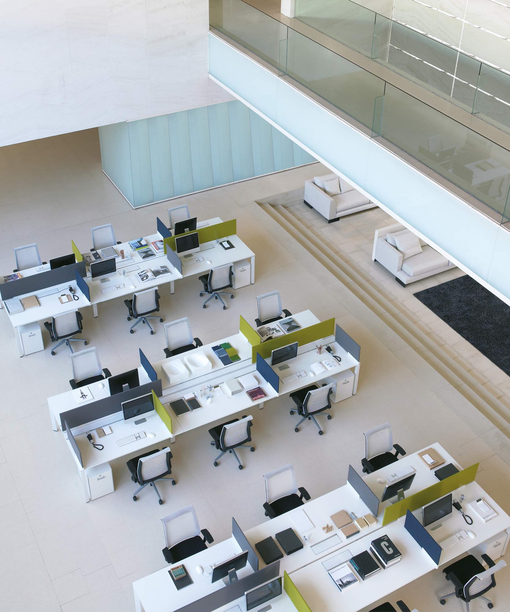 Bench Ottima Tables Programme by Mario Ruiz for Steelcase