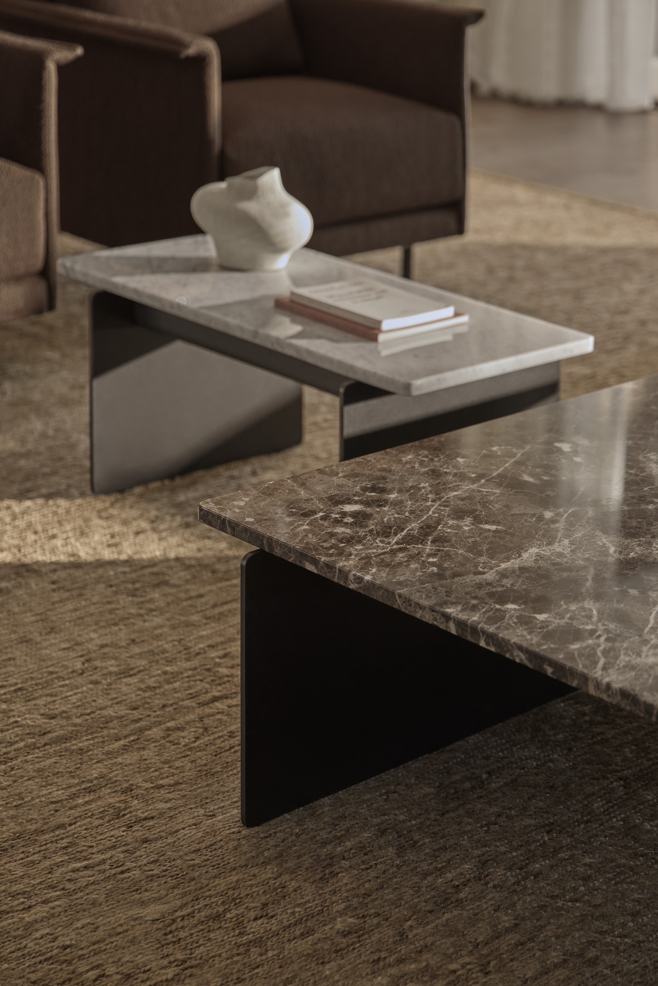 Axis coffee and side tables designed by Mario Ruiz for Joquer