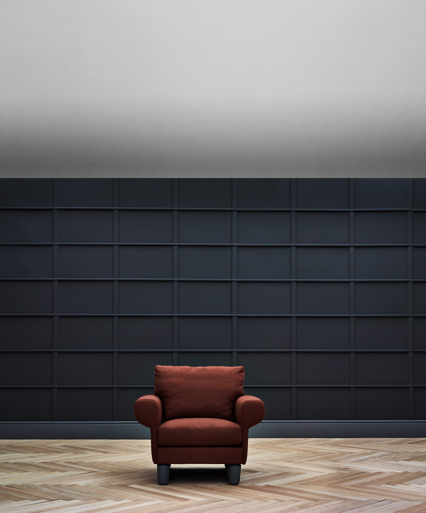 Magnus armchair, suspended base version on oak legs. Designed by Mario Ruiz for Joquer.