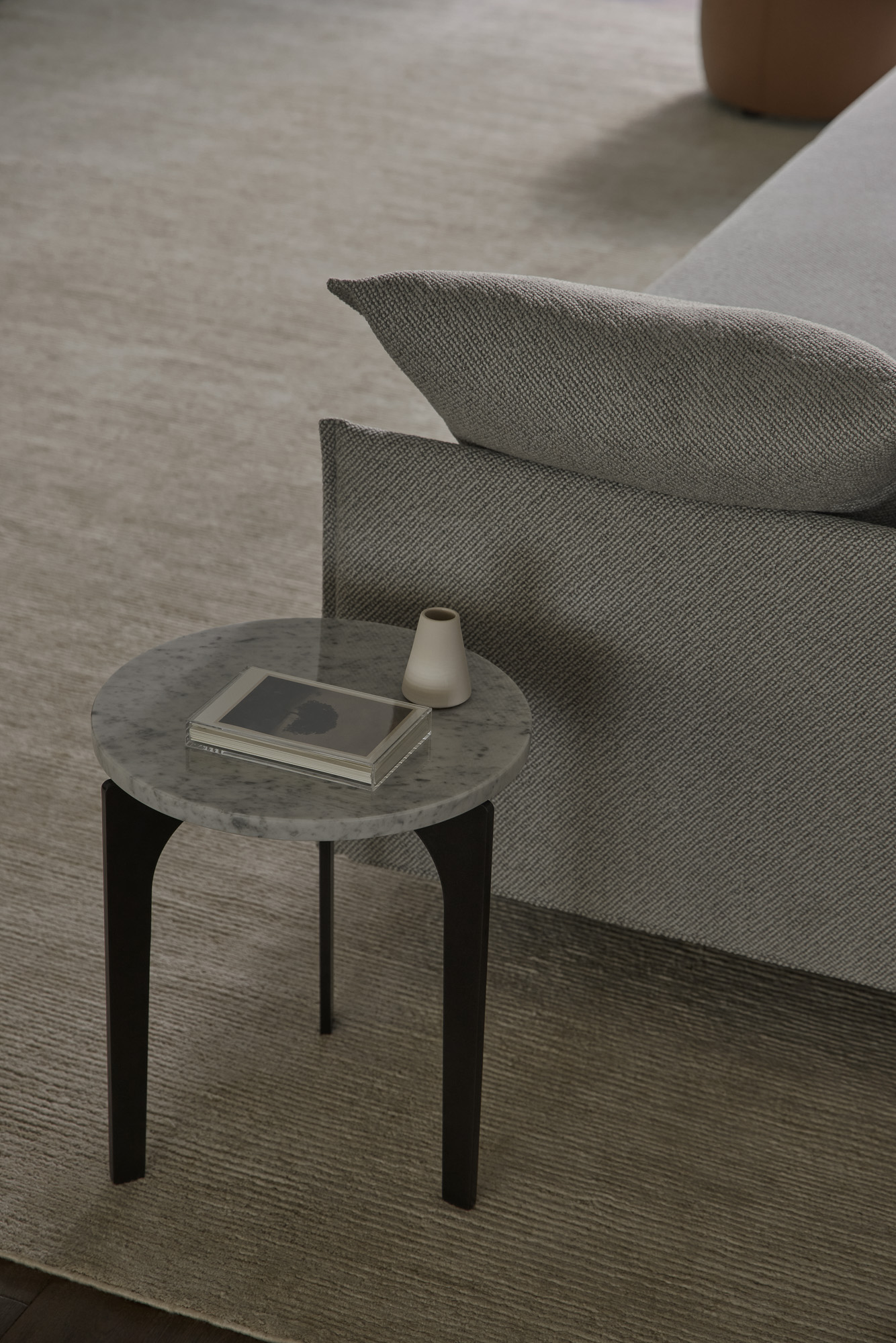Padi side table with marble top, designed by Mario Ruiz for Joquer