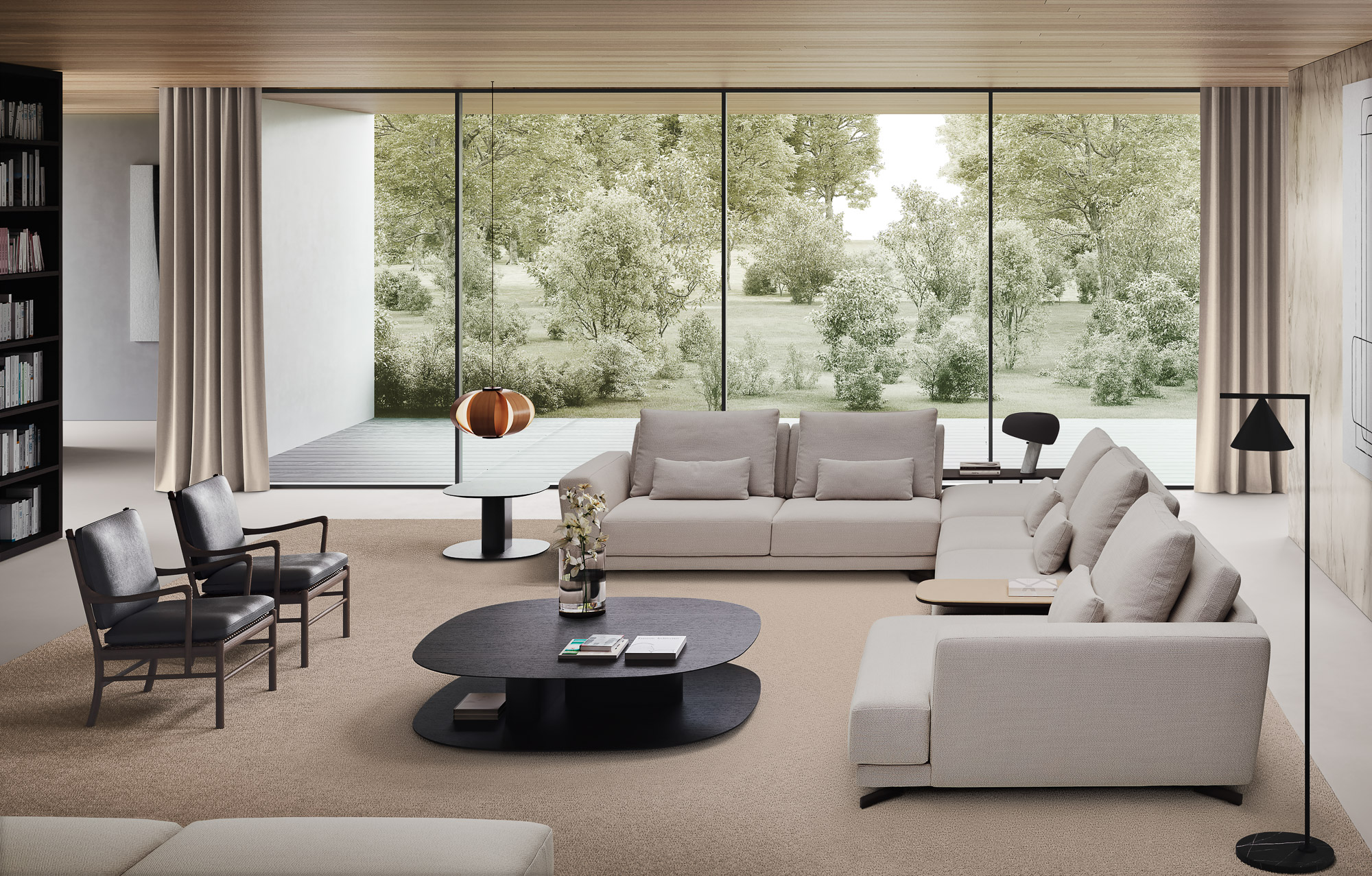 Pulse sofa collection and Sacha SE tables by Mario Ruiz for Joquer