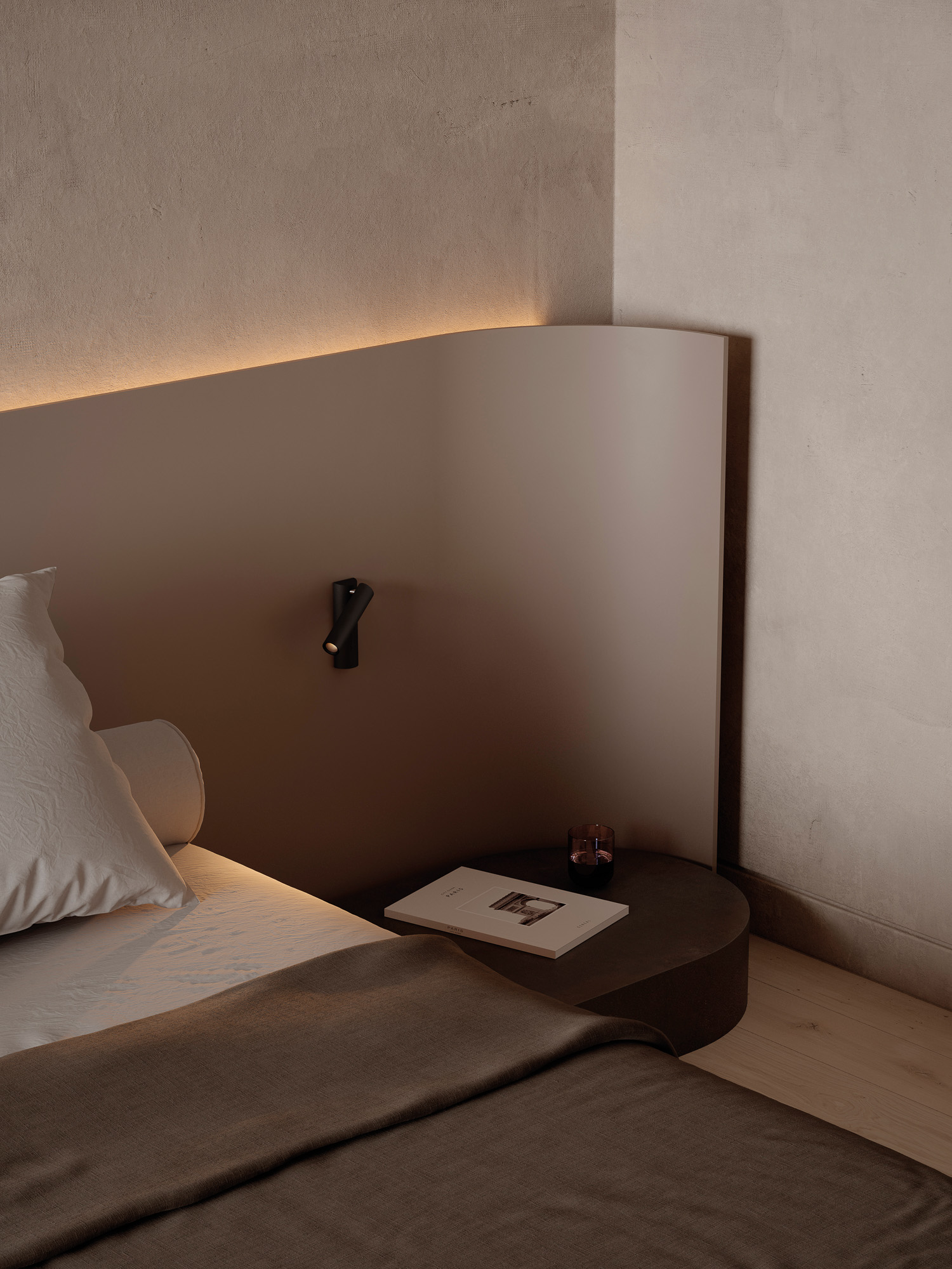 Enso bedside luminaire designed by Mario Ruiz for Arkoslight