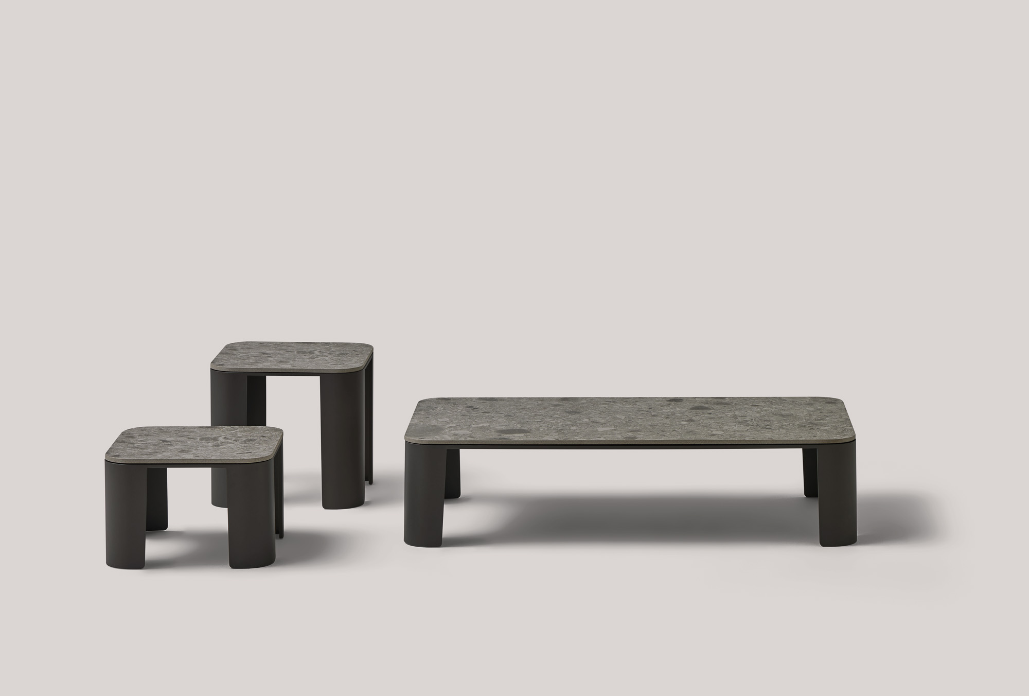 Bene Collection of outdoor coffee and side tables designed by Mario Ruiz for Joquer