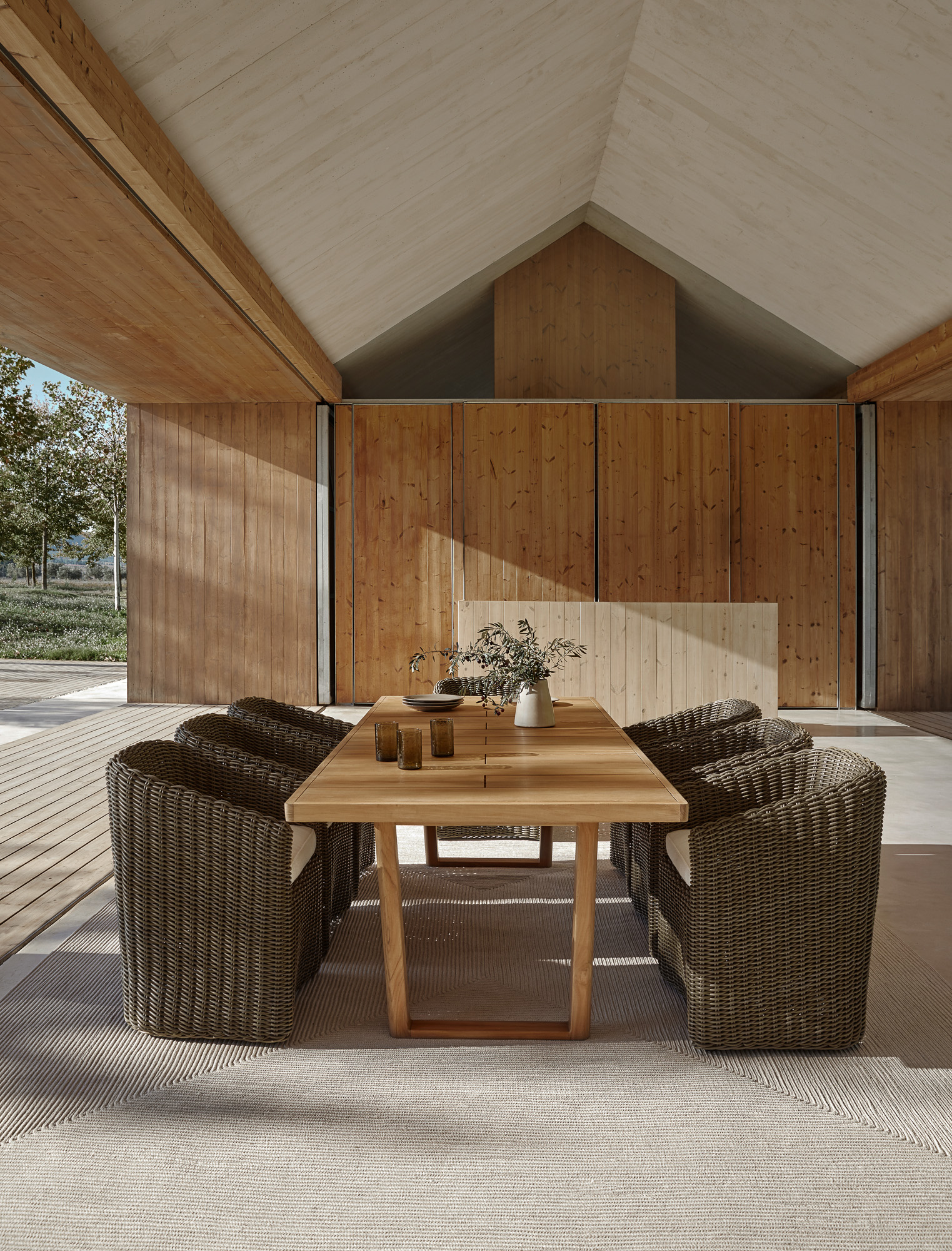 Heritage Outdoor Collection dining set with chairs and dining table designed by Mario Ruiz for POINT