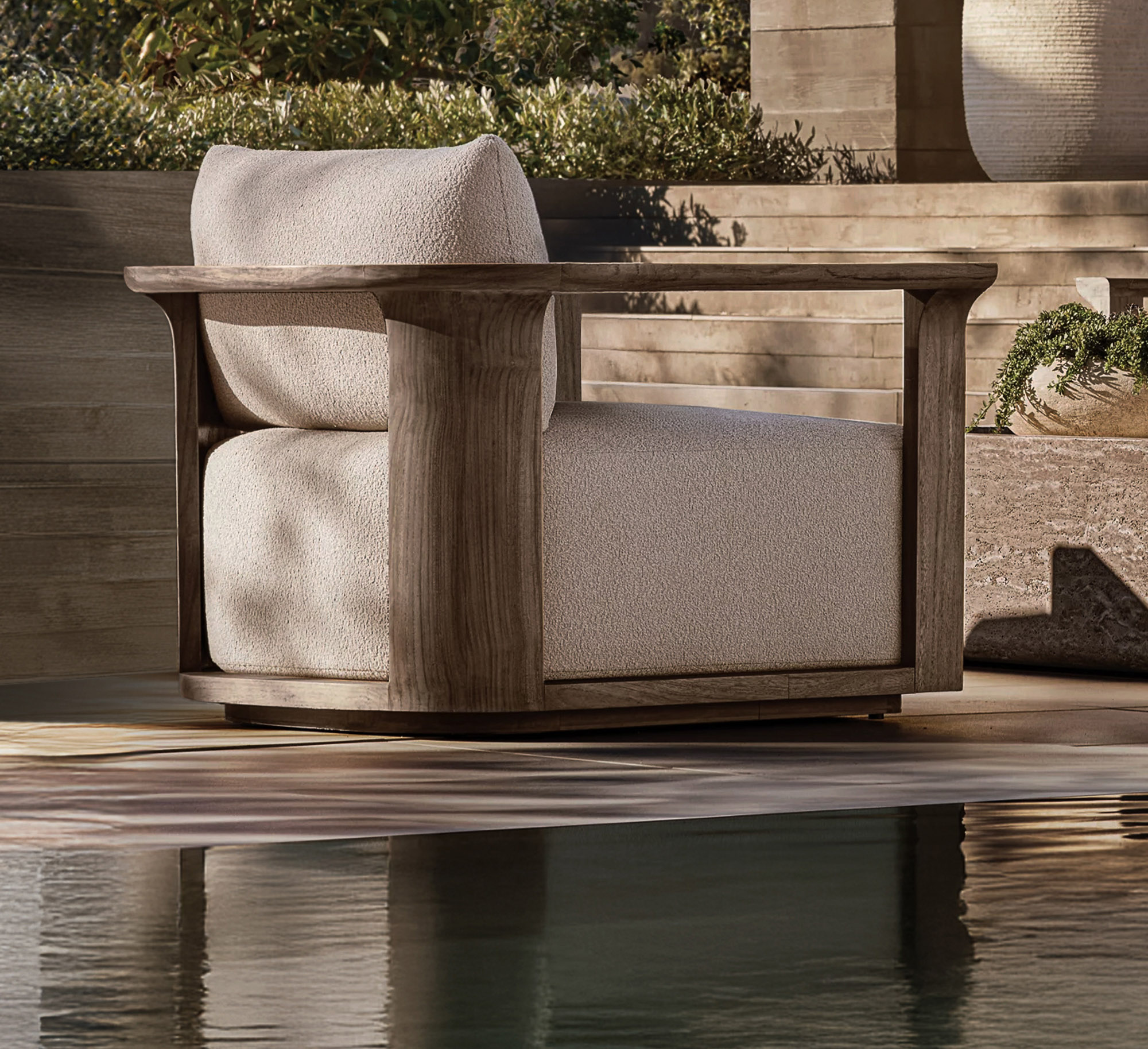 Lagos outdoor lounge chair for RH by Mario Ruiz