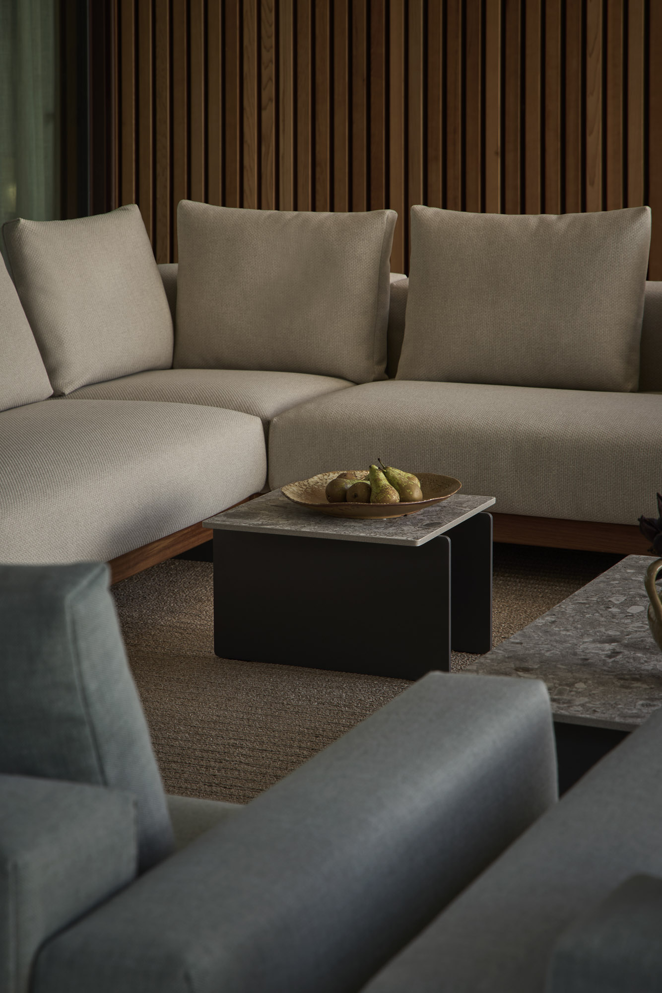 Sledd outdoor collection and Axis Outdoor table designed by Mario Ruiz for Joquer